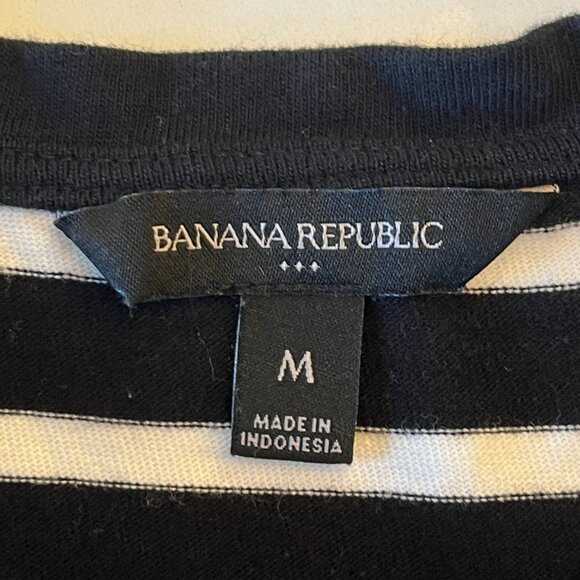 Banana Republic Black & White Striped Back Knot Tank Top Size Medium - Picture 2 of 9